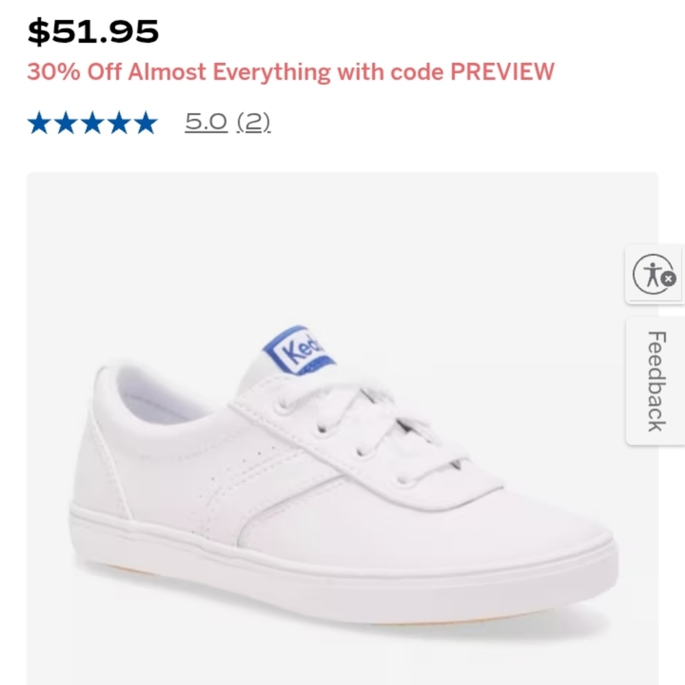 Keds Kids White Lace-Up Sneakers